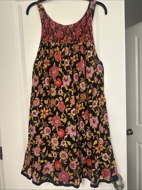 Free People Black Floral Smocked Sundress